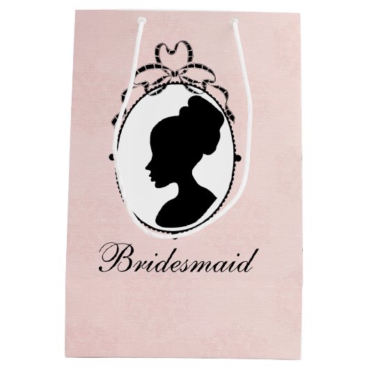 スタイルビクトリアンカメオブライダルシャワー抱き枕 ミディアムペーパーバッグ (裏面)