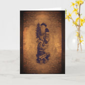 スタイルビクトリアンサンタクリスマスカード カード (黄色い花)