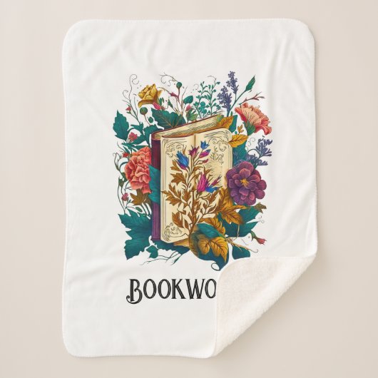 スタイルビクトリアンブックワームデザイン シェルパブランケット (正面)
