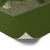 スタイルビクトリアン白あじさい花 ポスター (角)