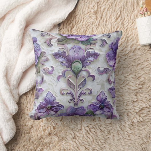 スタイルビクトリアン装飾用のスミレ紫色の花 クッション (ブランケット)