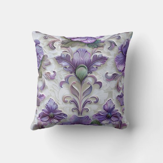 スタイルビクトリアン装飾用のスミレ紫色の花 クッション (裏面)