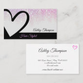 スタイルピンモダンクドリップスブラックハート美容師 名刺 (正面/裏面)