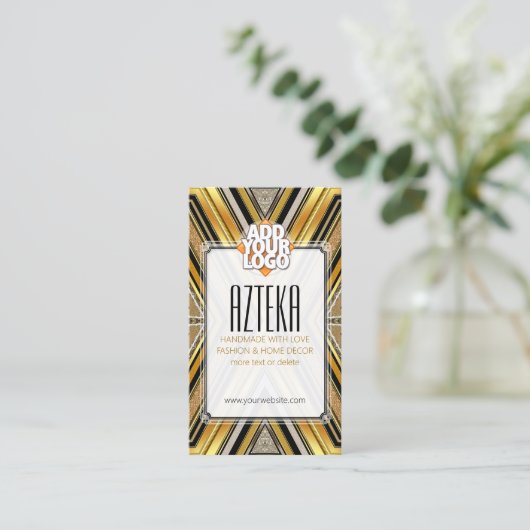 スタイルファッションブラック金ゴールドアートデコ名刺 名刺 (スタンド正面)