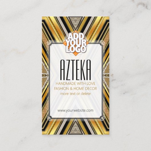 スタイルファッションブラック金ゴールドアートデコ名刺 名刺 (正面)