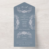 スタイルフランスののエレガント結婚式招待状 オールインワン招待状 (内側)