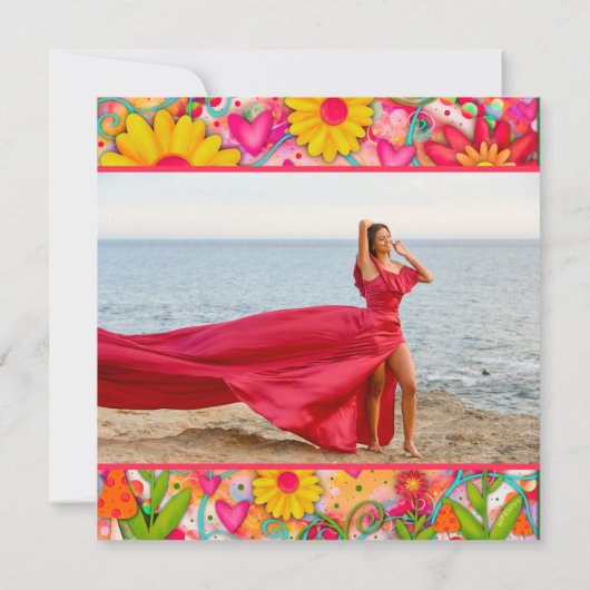 スタイルフローラカスタム卒業の写真発表 招待状 (裏面)