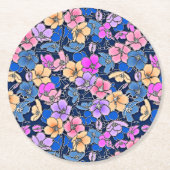 スタイルフローラルパターン46 ラウンドペーパーコースター (正面)