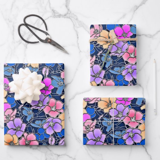 スタイルフローラルパターン46 ラッピングペーパーシート (正面)