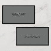 スタイルプレーンシンプルニッケルグレーブラックプロフェッショナル 名刺 (正面/裏面)