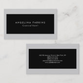 スタイルプレーンモダングレー背景オリジナル 名刺 (正面/裏面)