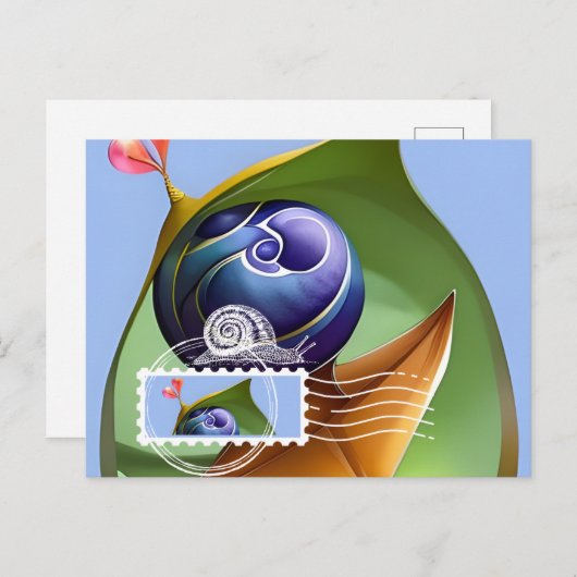 スタイルマキシカード、カタツムリ、ポストクロッシング ポストカード (正面/裏面)