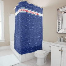 スタイルミニマルブルーレッド白名前をカスタムするシャワーCu