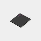 スタイルモダンイニシャルモノグラム |ピンクとブラック ポストイット (アングル)