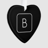 スタイルモダンイニシャルモノグラム |白と黒 オーナメント (正面)