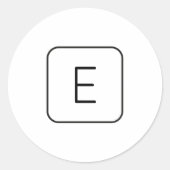 スタイルモダンイニシャルモノグラム |白と黒 ラウンドシール (正面)