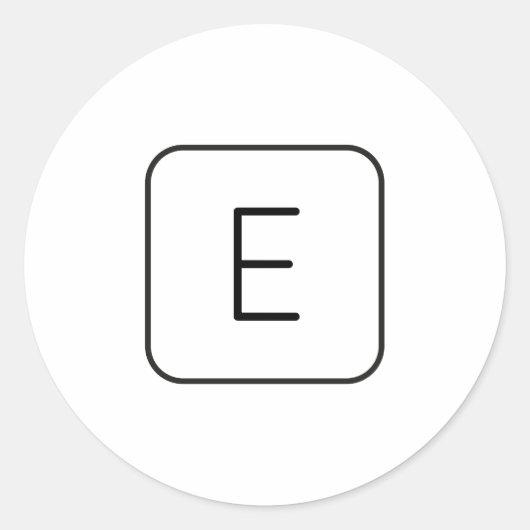 スタイルモダンイニシャルモノグラム |白と黒 ラウンドシール (正面)