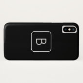 スタイルモダンイニシャルモノグラム |白と黒 Case-Mate iPhoneケース (裏面(横))