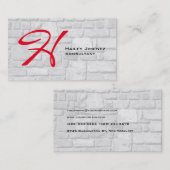 スタイルモダンウォールストーンレッドモノグラムプロフェッショナル 名刺 (正面/裏面)