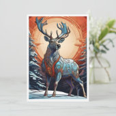 スタイルモダントナカイモダン、デザイン、ファンタジークリスマス シーズンカード (スタンド正面)