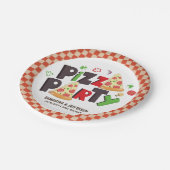 スタイルモダンピザパーティー ペーパープレート (アングル)