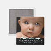 スタイルモダンベビー誕生発表写真 マグネット (正面/裏面)