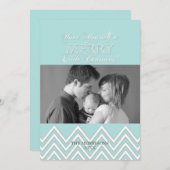 スタイルモダンホワイトシェブロンのクリスマスフォトカード シーズンカード (正面/裏面)