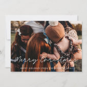 スタイルモダンメリークリスマス家族の写真 シーズンカード (正面)