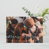 スタイルモダンメリークリスマス家族の写真 シーズンカード (スタンド正面)