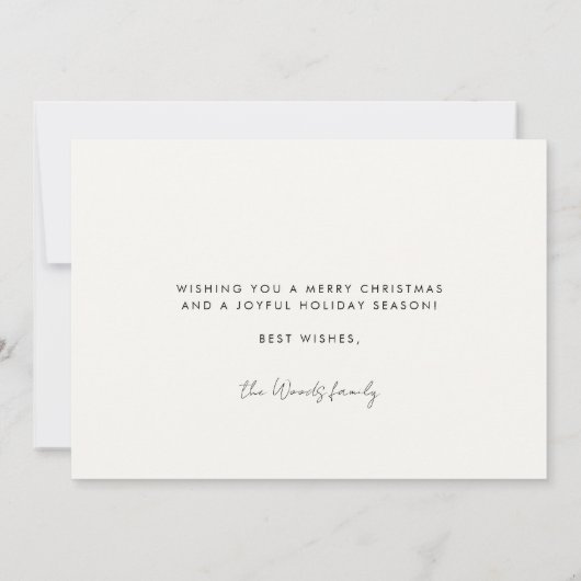 スタイルモダンメリークリスマス家族の写真 シーズンカード (裏面)