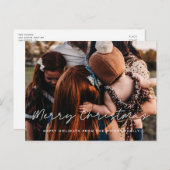 スタイルモダンメリークリスマス家族の写真 ポストカード (正面/裏面)