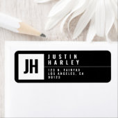 スタイルモダン化された幾何学的差出人住所ラベル ラベル (インサイチュ)