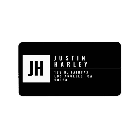 スタイルモダン化された幾何学的差出人住所ラベル ラベル (正面)