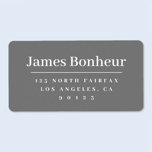 スタイルモダン化差出人住所グレー&ホワイト ラベル