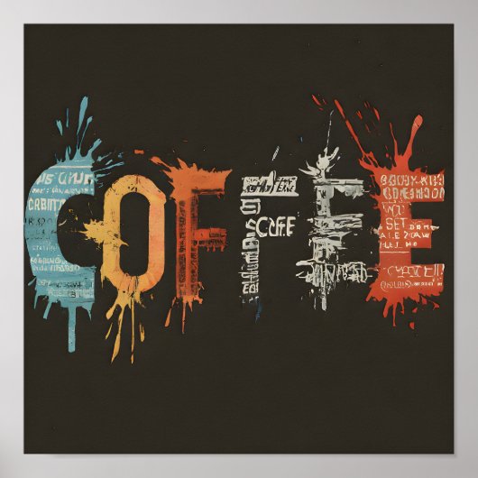 スタイルモダン抽象芸術コーヒーアートコーヒーバー ポスター (正面)