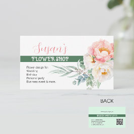 スタイルモダン花屋牡丹付き名刺 名刺