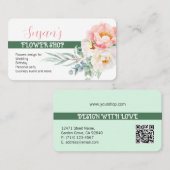 スタイルモダン花屋牡丹付き名刺 名刺 (正面/裏面)