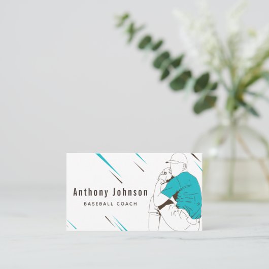 スタイルモダン野球コーチトレーナーソーシャルメディア 名刺 (スタンド正面)