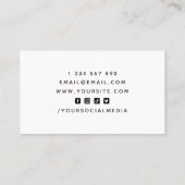 スタイルモダン野球コーチトレーナーソーシャルメディア 名刺 (裏面)