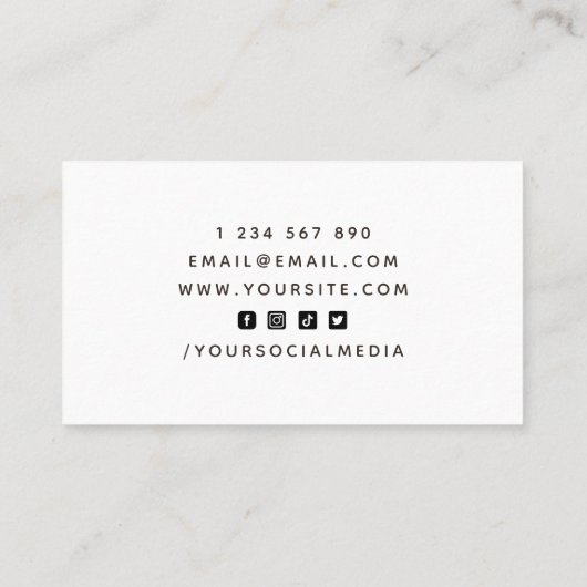 スタイルモダン野球コーチトレーナーソーシャルメディア 名刺 (裏面)