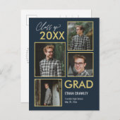 スタイル付きギャラリー編集可能なカラー卒業はがき ポストカード (正面/裏面)