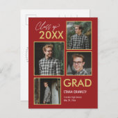 スタイル付きギャラリー編集可能なカラー卒業はがき ポストカード (正面/裏面)