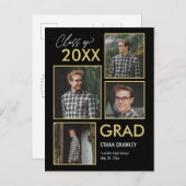 スタイル付きギャラリー編集可能なカラー卒業はがき ポストカード (正面/裏面)