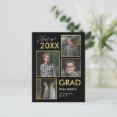 スタイル付きギャラリー編集可能なカラー卒業はがき ポストカード (スタンド正面)