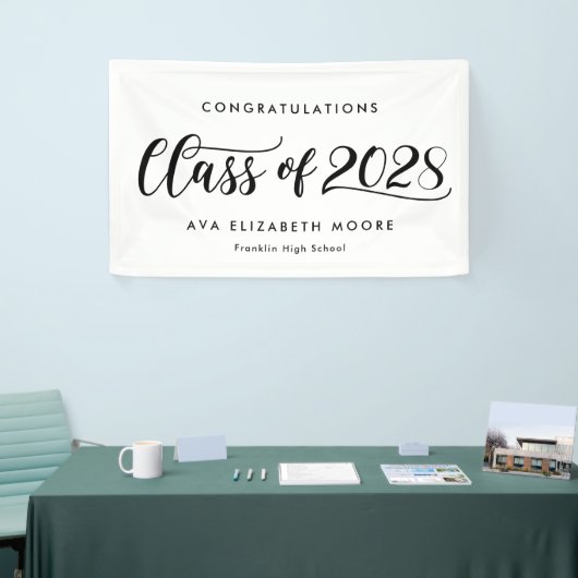 スタイル付きクラス編集可能カラー卒業バナー 横断幕 (トレードショー)