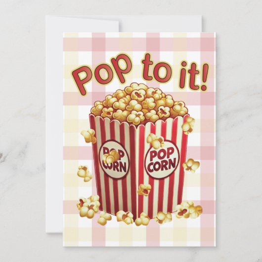 スタイル付きポピポップ・アートのン – "それに！" 招待状 (正面)