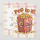 スタイル付きポピポップ・アートのン – "それに！" 招待状 (正面/裏面)