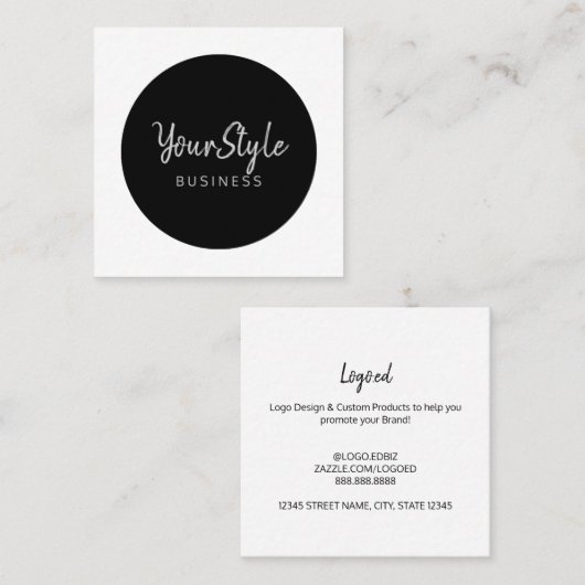 スタイル円（イメージタイプ） スクエア名刺 (正面/裏面)