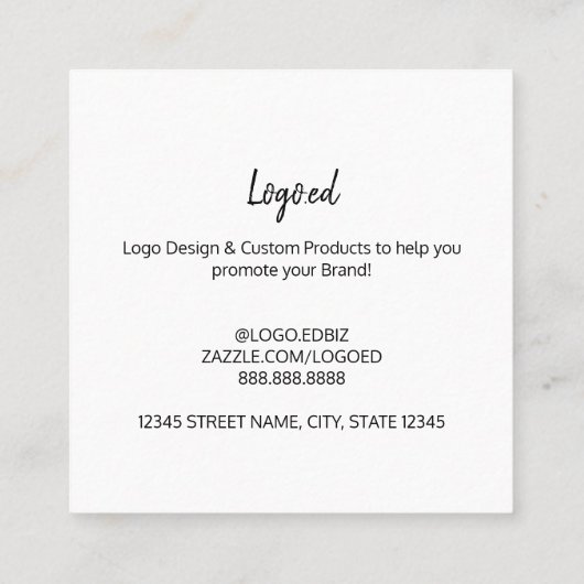 スタイル円（イメージタイプ） スクエア名刺 (裏面)