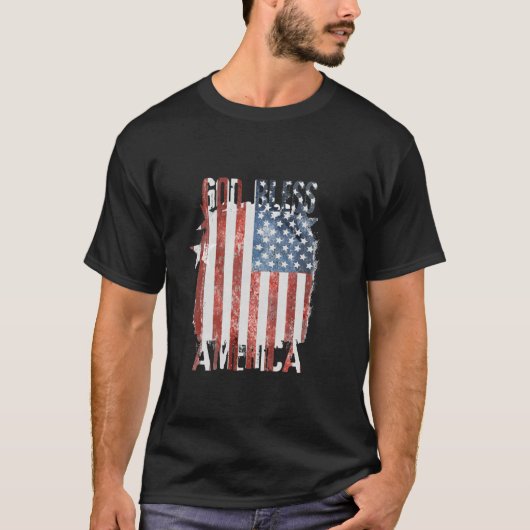 スタイル動揺してアメリカ国旗の神がアメリカを祝福 Tシャツ (正面)